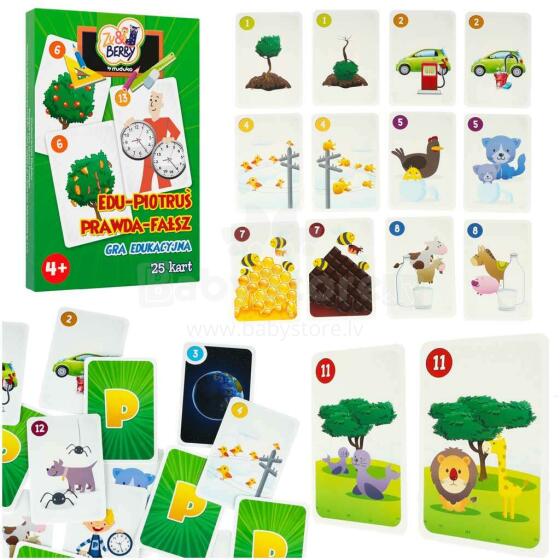 Ikonka Art.KX4752_1 MUDUKO Game Edu Peter True or False Playing cards 4+
