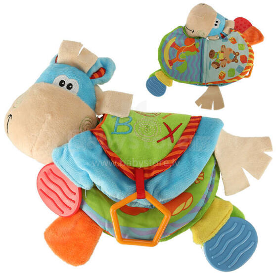 Ikonka Art.KX4611 Sensory book rattle teether donkey