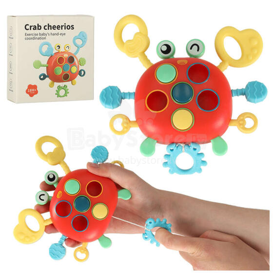 Ikonka Art.KX4603 Baby teether crab sensory toy