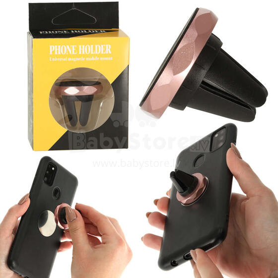 Ikonka Art.KX7997_3 Magnetic phone holder pink
