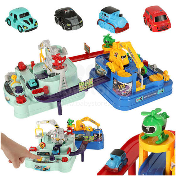 Ikonka Art.KX4547 Interactive obstacle course double 2 players 4 vehicles