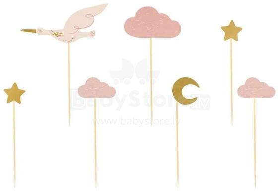 Ikonka Art.KX4577_1 Decorations for muffin cups - Stork 11cm-12cm 7 pieces