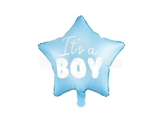Ikonka Art.KX4570 "It's a boy" foil balloon for baby shower star blue 48cm