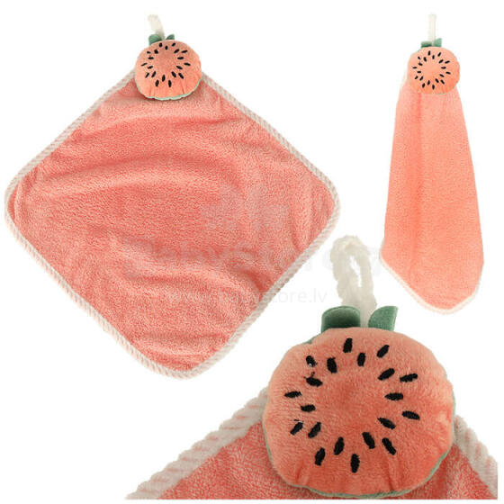 Ikonka Art.KX4528_1 Children's hand towel for kindergarten 30x30cm pink watermelon