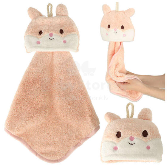 Ikonka Art.KX4527_1 Children's nursery hand towel 42x25cm pink rabbit