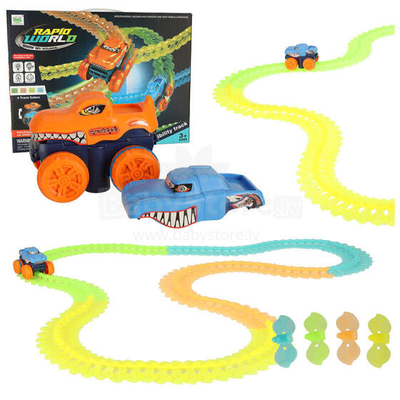 Ikonka Art.KX4523_1 Luminous racing track to assemble with car 150 elements