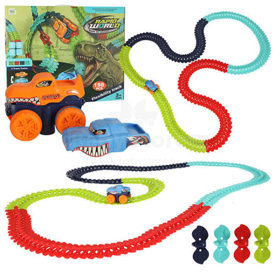 Ikonka Art.KX4522_1 Car racing track with car 198 elements