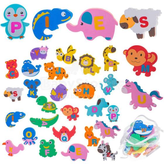 Ikonka Bath Toys Art.KX4504 Foam water bath animals 26el.