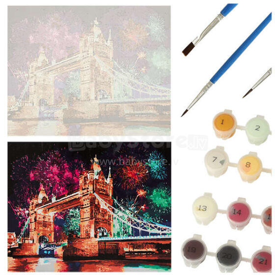 Ikonka Art.KX4497_1 Painting by numbers 40x50cm bridge