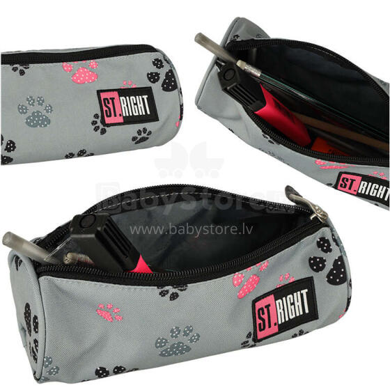 Ikonka Art.KX4478_1 BAMBINO pencil case tuba paws grey