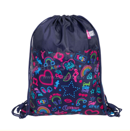 Ikonka Art.KX4474_4 BAMBINO shoe bag black neon patterns