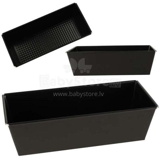 Ikonka Art.KX4464 Textured universal baking tray 25cm x 11cm x 7.5cm black
