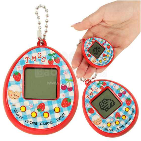 Ikonka Art.KX7929_5 Toy Tamagotchi electronic egg game red