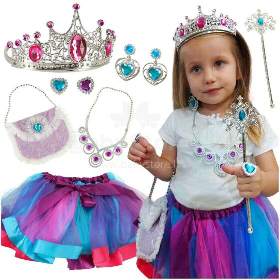Ikonka Art.KX4432 Kostīmu karaliene princese kronis rokassomiņa 9 gab.