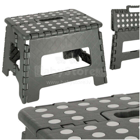 Ikonka Art.KX4404_1 Non-slip folding stool 22cm dark grey