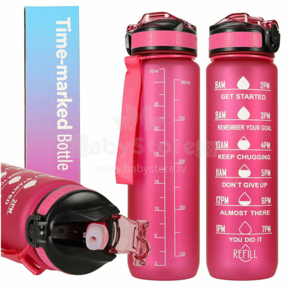 Ikonka Art.KX4398_1 Water bottle bidon 1l pink