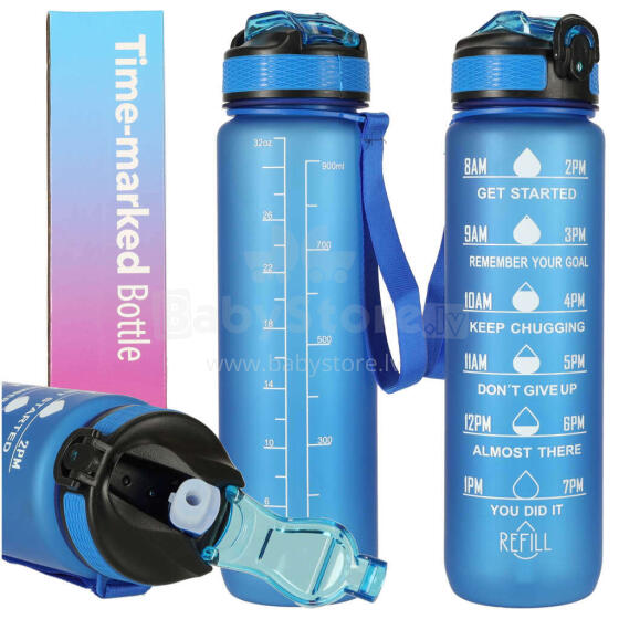 Ikonka Art.KX4398_2 Water bottle bidon 1l blue