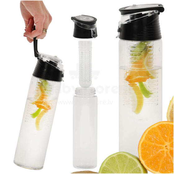 Ikonka Art.KX4391 Water bottle with fruit insert 800ml black
