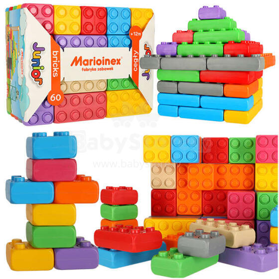 Ikonka Art.KX4385 Coloured bricks junior 60 pieces