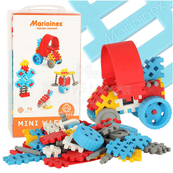 Ikonka Art.KX4384 Construction blocks mini waffle boy 70 pieces