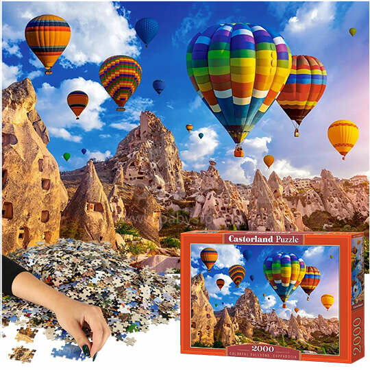Ikonka Art.KX4363 CASTORLAND Puzzle 2000 elements Colorful Balloons Cappadocia - Balloons in Cappadocia 92x68cm