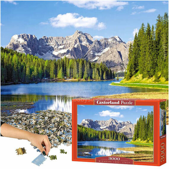 Ikonka Art.KX4362 CASTORLAND Puzzle 3000 pieces Misurina Lake Italy - Misurina Lake Italy 92x68cm