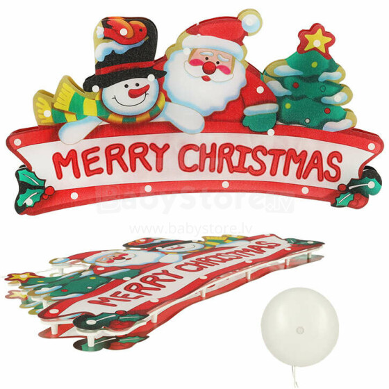 Ikonka Art.KX4354 LED jõulud ripptuled Merry Christmas kaunistus 45cm