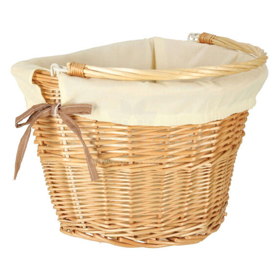 Ikonka Art.KX4337_1 Wicker basket for bicycle front basket braided insert white