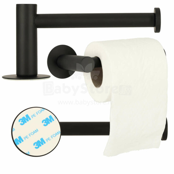 Ikonka Art.KX4316 Loft toilet paper holder black WC