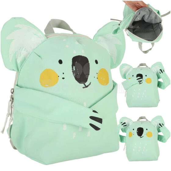 Ikonka Art.KX4312 Kindergarten koala school backpack green