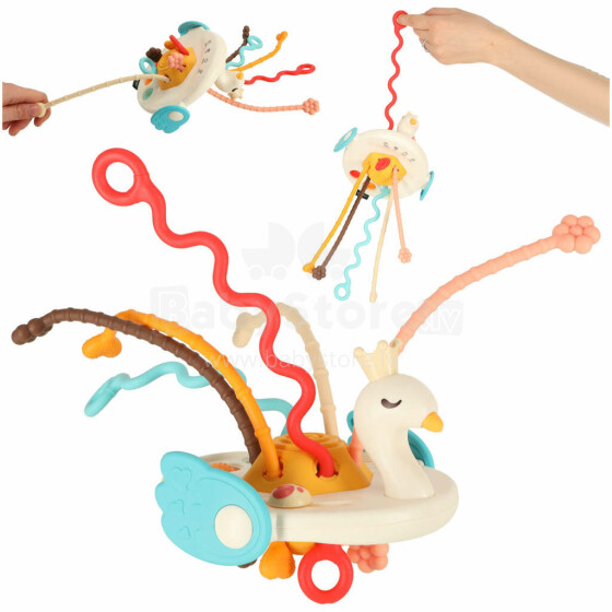 Ikonka Art.KX4310 Montessori sensorinis kramtukas kūdikiams gulbė