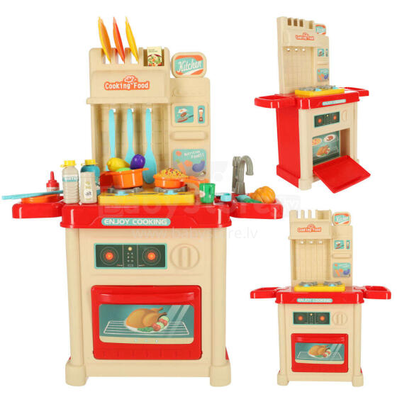Ikonka Art.KX4303 Children's light plastic kitchen large 44 pieces
