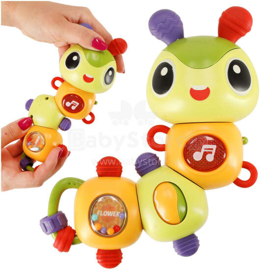 Ikonka Art.KX4285 Electronic caterpillar musical toy lights