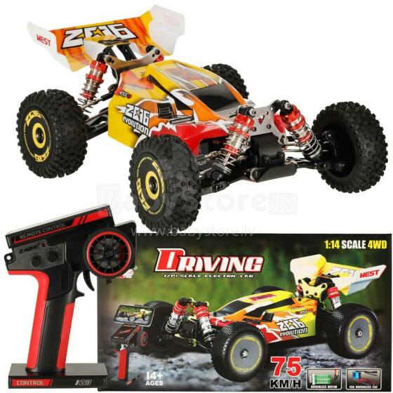 Ikonka Art.KX4284 Remote control RC car WLToys 144010 Speed Racing 1:14 brushless motor 75km/h
