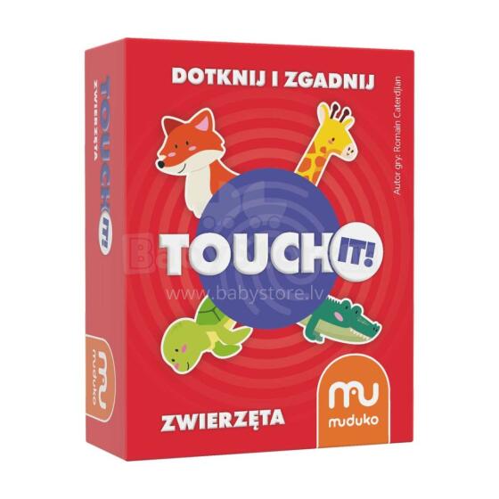 Ikonka Art.KX3905 MUDUKO Educational card game Touch it! Touch and Guess. Animals 5+
