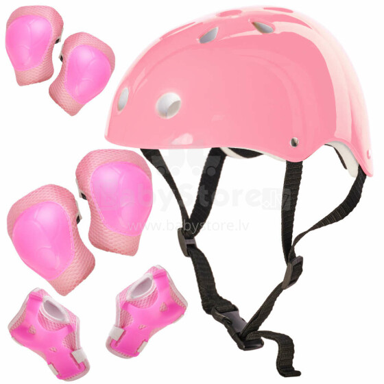 Ikonka Art.KX5613_2 Helmet protectors for roller skateboarding adjustable pink