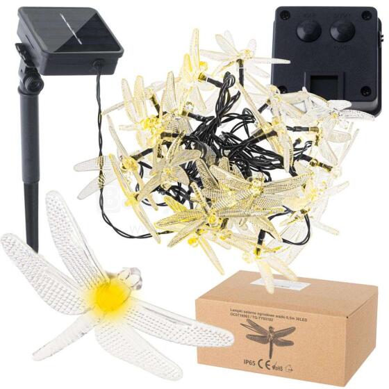 Ikonka Art.KX4968 Solar dragonfly garden lights 6.5m 30LED warm white