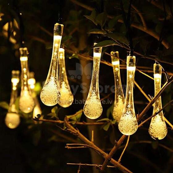Ikonka Art.KX4967 Solar icicle garden lights 6.5m 30LED warm white