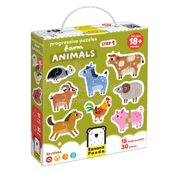 Banana Panda Progressive Puzzle Farm Animals Art.49208