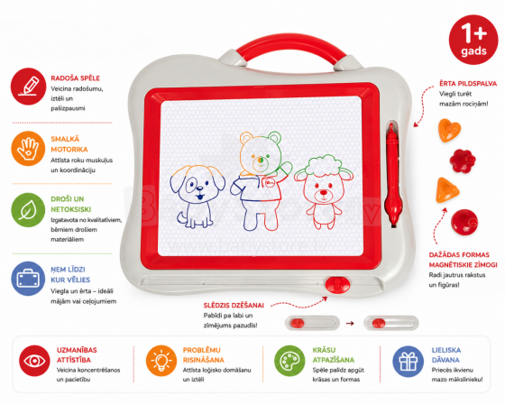 Bo Board Art.158300 Magnetic drawing board, 39x32 cm