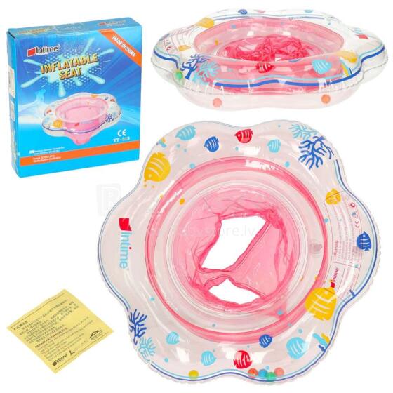Ikonka Art.KX6793_2 Inflatable wheel with seat for children pink