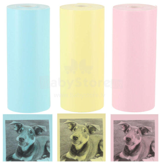 Ikonka Art.KX4214 Thermal paper rolls for mini printer 5.7cmx3m 3 pcs colour