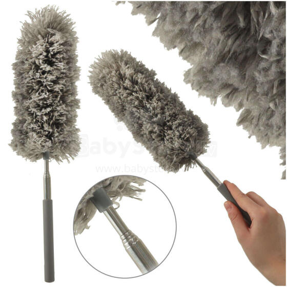 Ikonka Art.KX4319 Telescopic broom dusting brush grey
