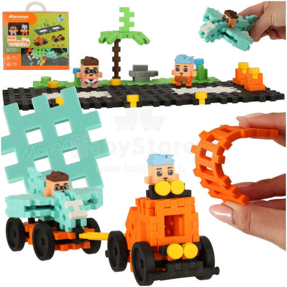 Ikonka Art.KX4381 Construction blocks mini waffle air show 148 pieces