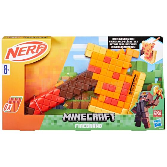 NERF Minecraft Firebrand Dart-Blasting Axe