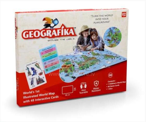 KidyBox Art.UPWM-2840/LV01 Game World map GEOGRAPHY in LV / EST / LT / ENG languages