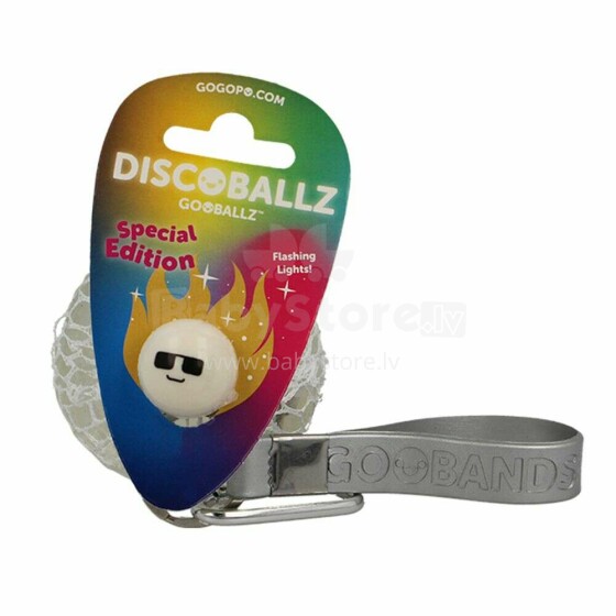 Keycraft Gooballz Disco Art.GP206 White Антистрессовый мягкий силиконовый мячик c держателем