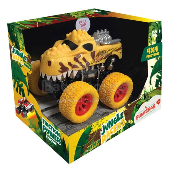 Keycraft Jungle Racers Dinosaur Friction 4x4 Truck with Sound Art.FM108 Yellow  Kravas automašīna ar skaņu