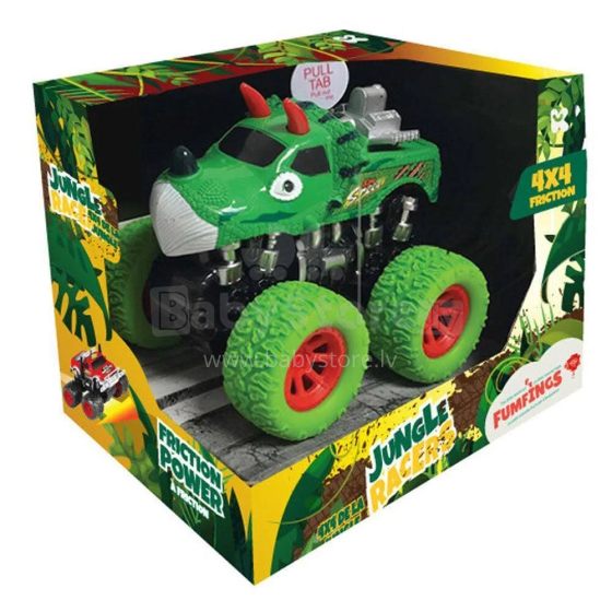 Keycraft Jungle Racers Dinosaur Friction 4x4 Truck with Sound Art.FM108 Green  Kravas automašīna ar skaņu