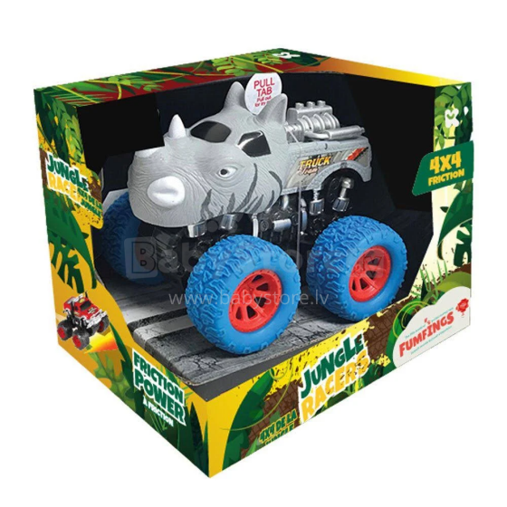 KeycraftJungle Racers Safari Friction 4x4 Truck with Sound Art.FM107 Grey  Грузовик со звуком